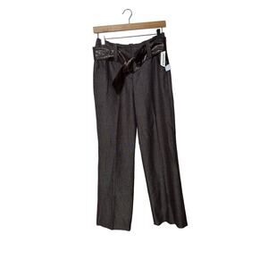 Larry Levine Brown Wide Leg Trouser Pants Womens 6 Office Siren Career Work